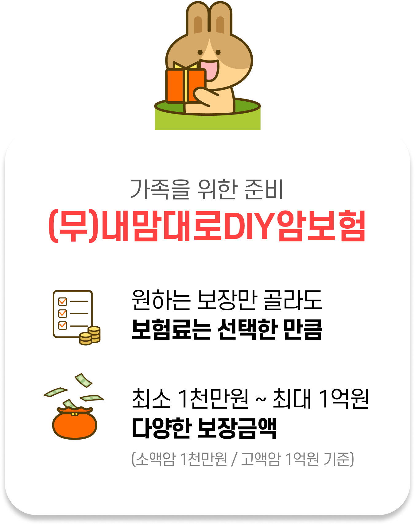 가족을 위한 준비 (무)내맘대로DIY암보험